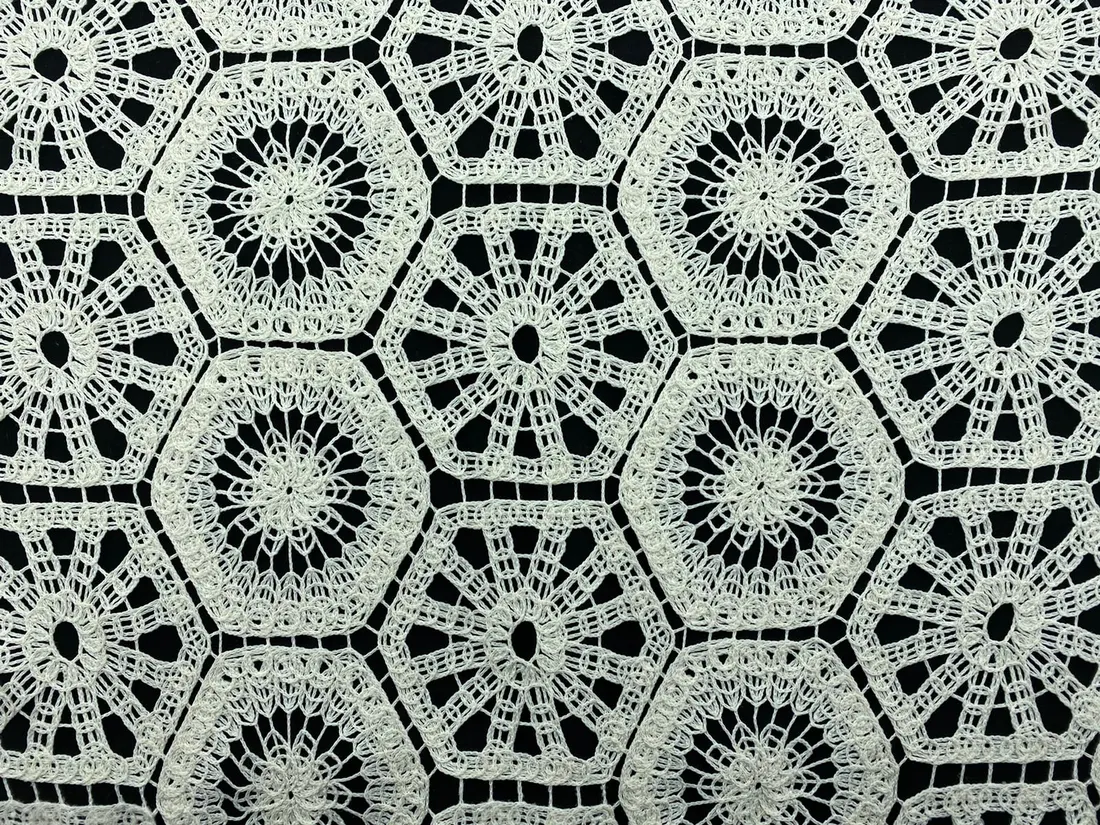 Brode · Yerli · Lez · Dantel · Güpür · Polyester · Altıgen · Ham · 140 Cm