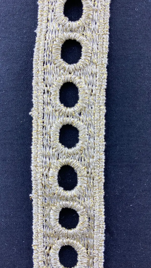 Gold Simli Mat Polyester Güpür Bant, Yerli
