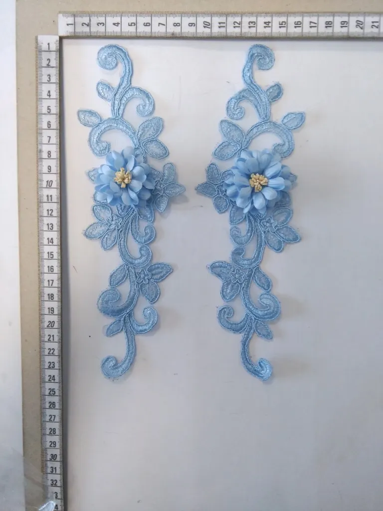 Kordlu Düz Siyah Aplik Brode, Yerli Polyester