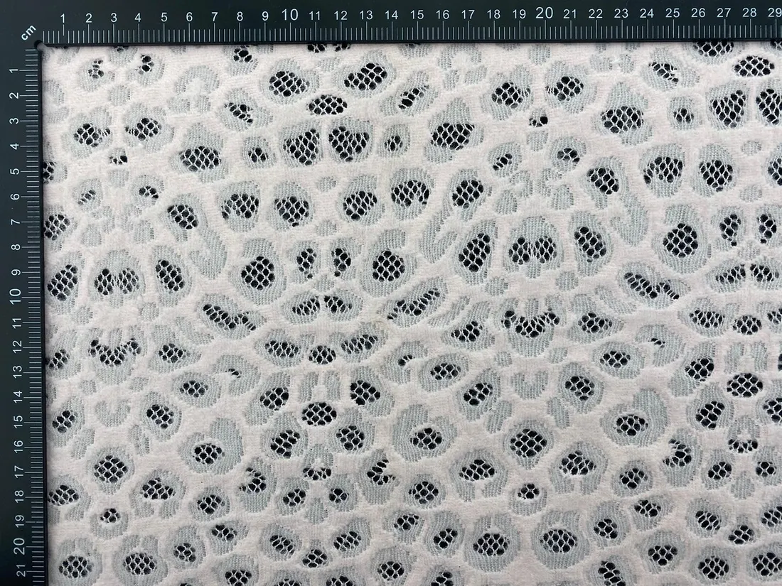 Siyah Leopar Desenli Naylon-Polyester Dantel, 150 cm