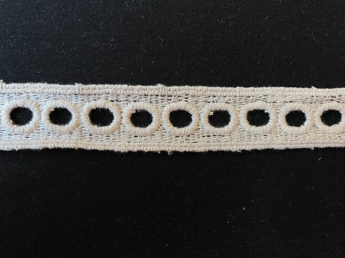 Ham Pamuk Güpür Brode Bant, 2 cm