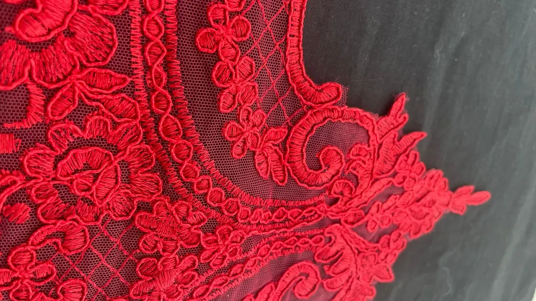 3183 Brode · Yerli · Bant · Polyester · Kordlu · Düz · Kırmızı