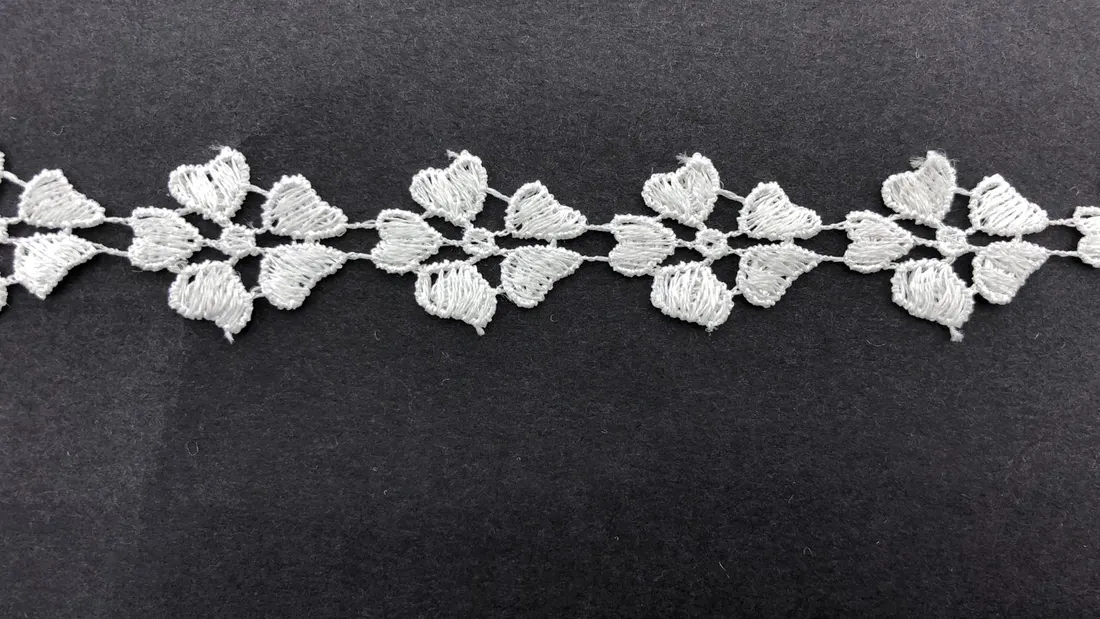 Parlak Ham Polyester Güpür Brode Bant, 2 cm