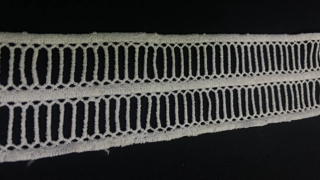 Ham Mat Polyester Güpür Brode Bant, 4.5 cm