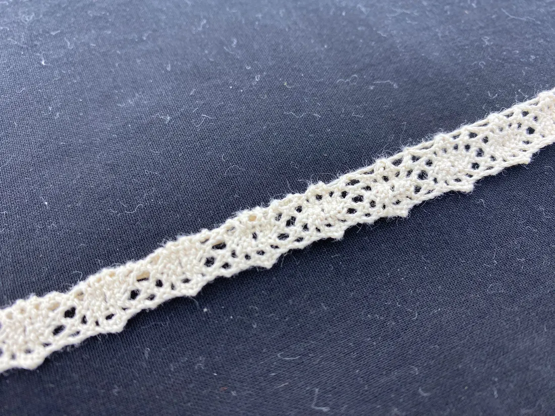 Ham Kopanakı Pamuk Dantel Bant, 1 cm