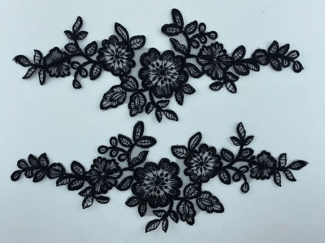 4265 Brode · Yerli · Aplik · Polyester · Kordlu · Y20390-1 · Düz · Siyah