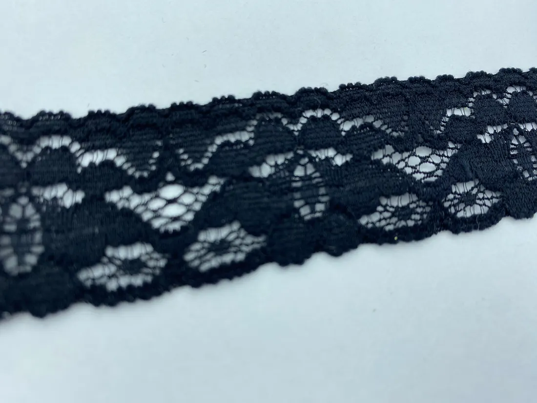 Siyah 3 cm Dantel Bant