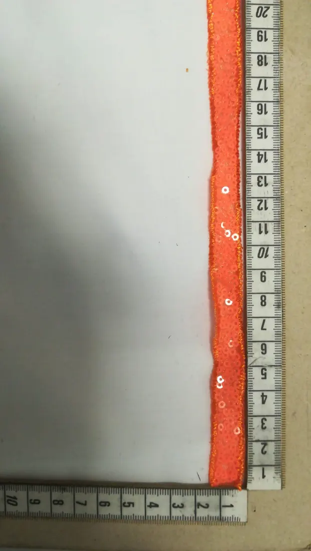 Neon Turuncu Pullu İthal Bant, 1 cm