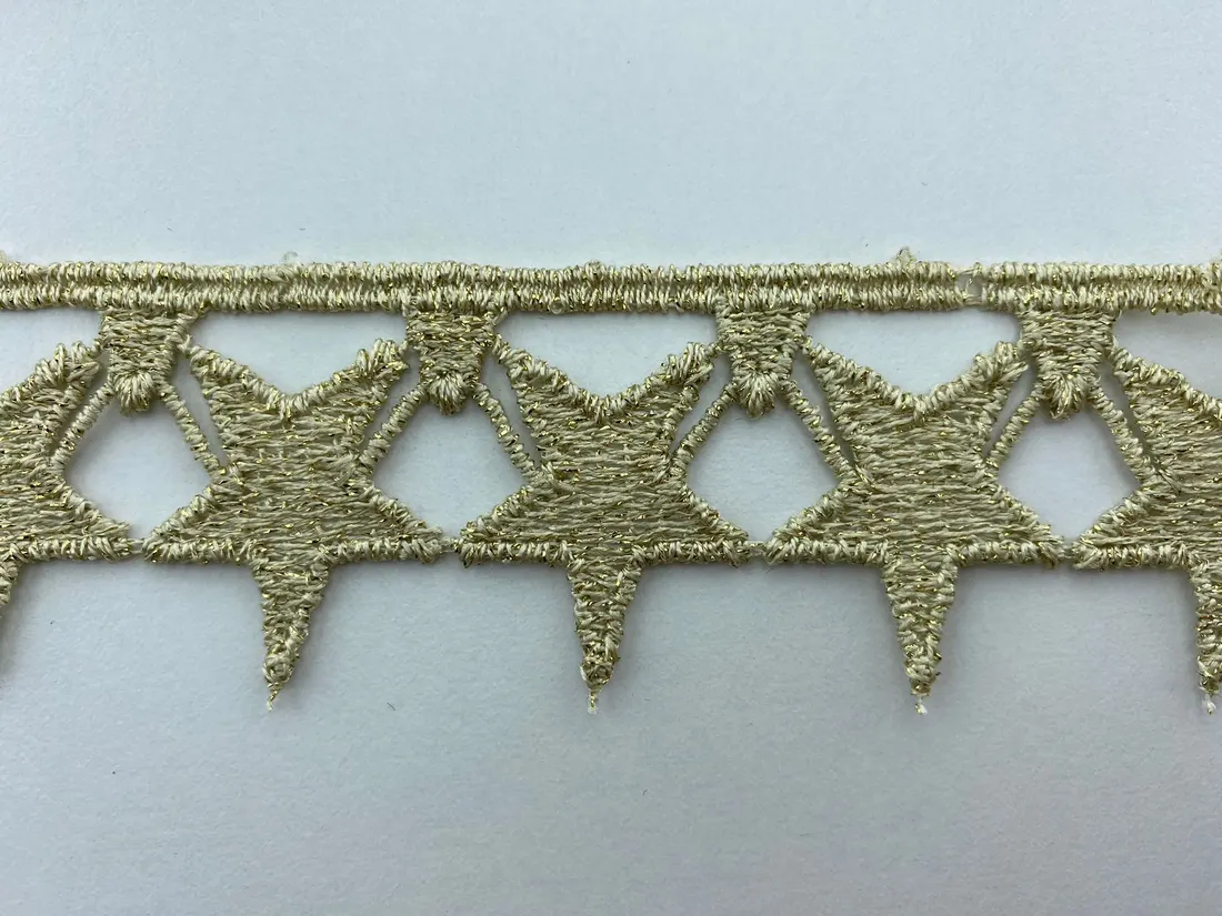 Gold Lurex Güpür Brode Bant, Yerli, 3,5 cm