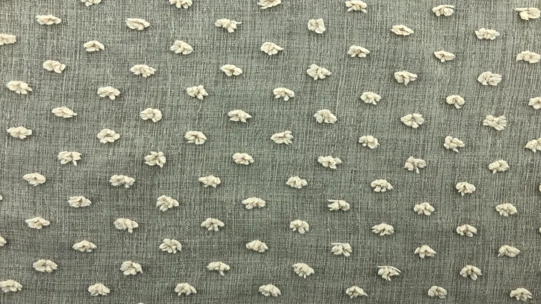 Bej Ponponlu Dokuma Kumaş - Yerli Polyester (12459)