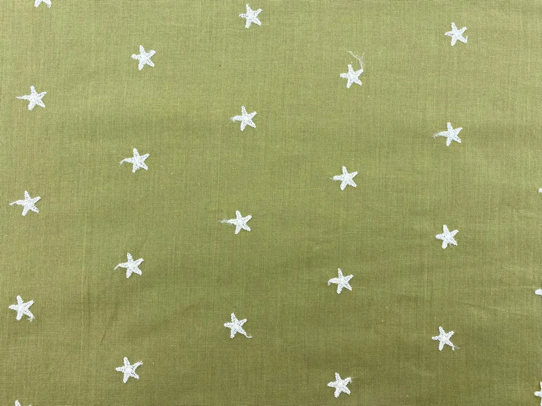 Yağ Yeşili Yıldızlı Mat Polyester Vual