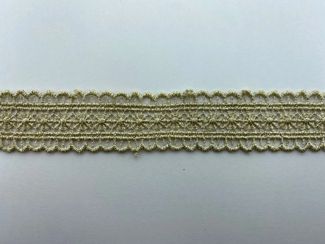 Gold Lurex Güpür Brode Bant