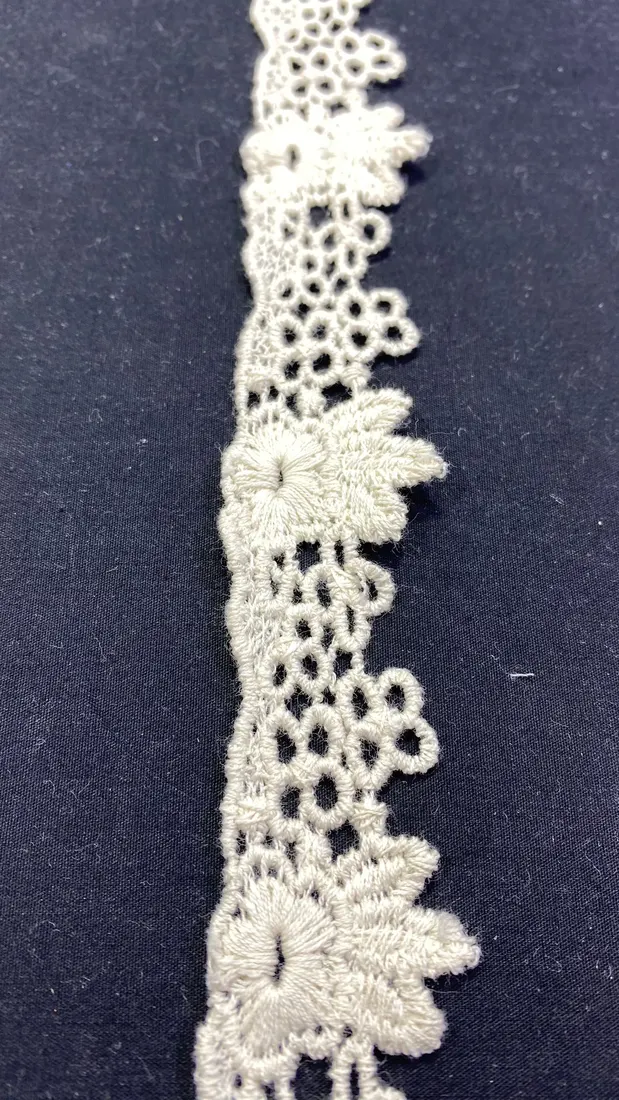 Ham Pamuk Güpür Brode Bant, 3 cm