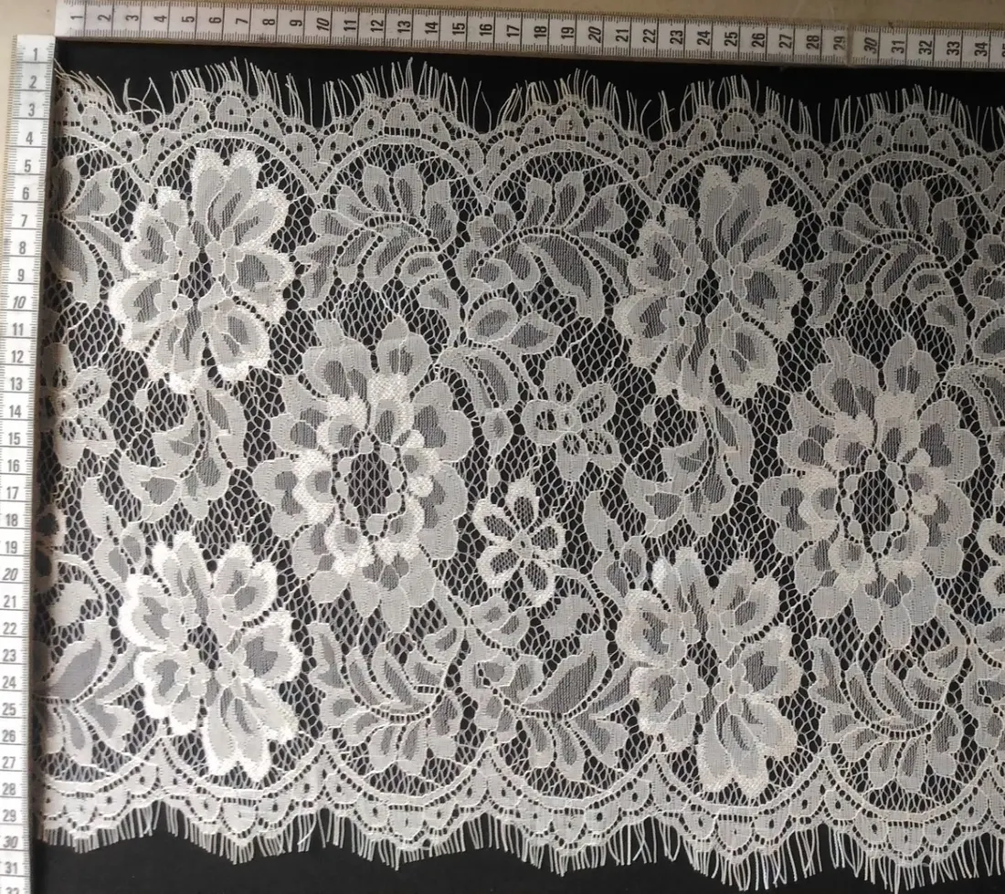 Off White Sakallı Düz Naylon Bant Dantel