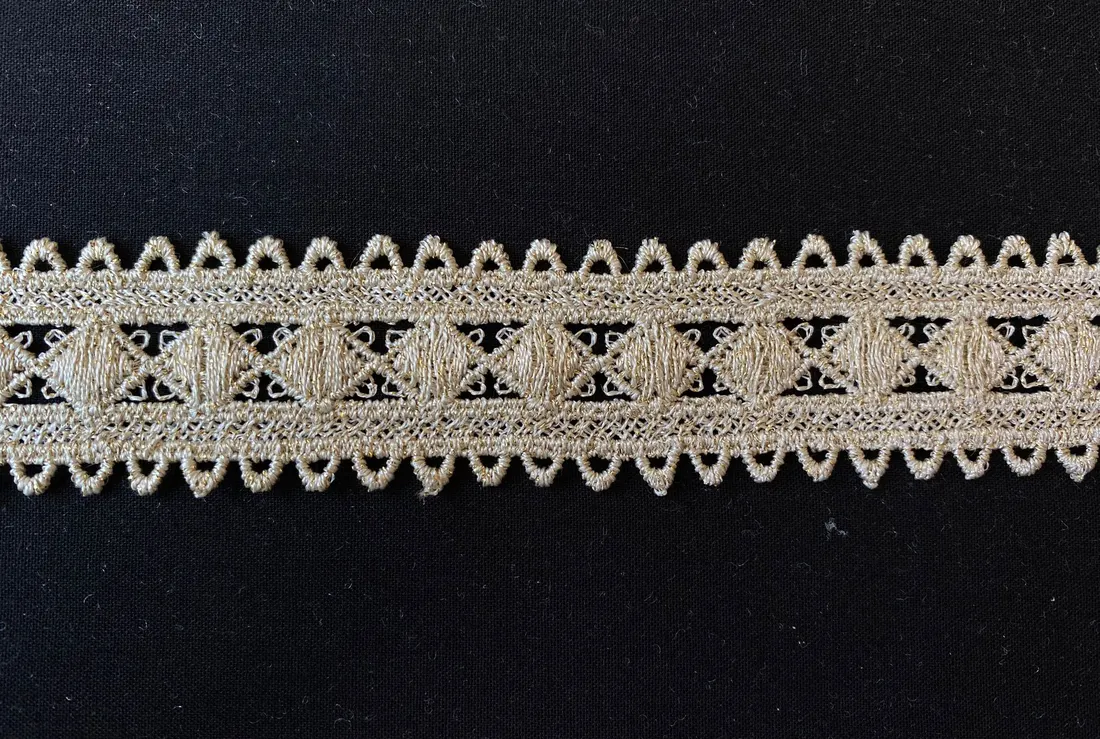 Gold Lurex Güpür Brode Bant, 3 cm