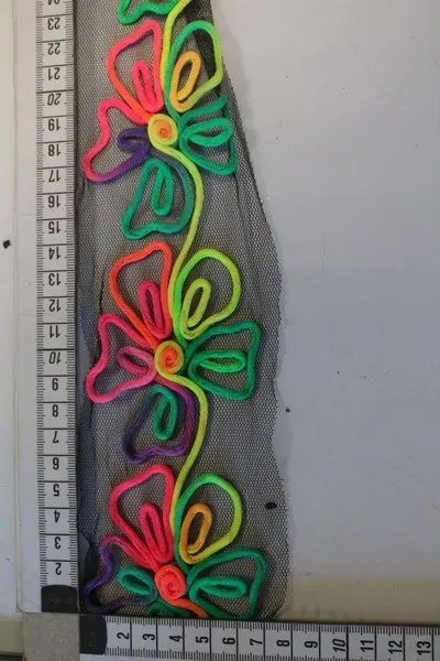 Tül Üzeri Renkli Polyester Şerit