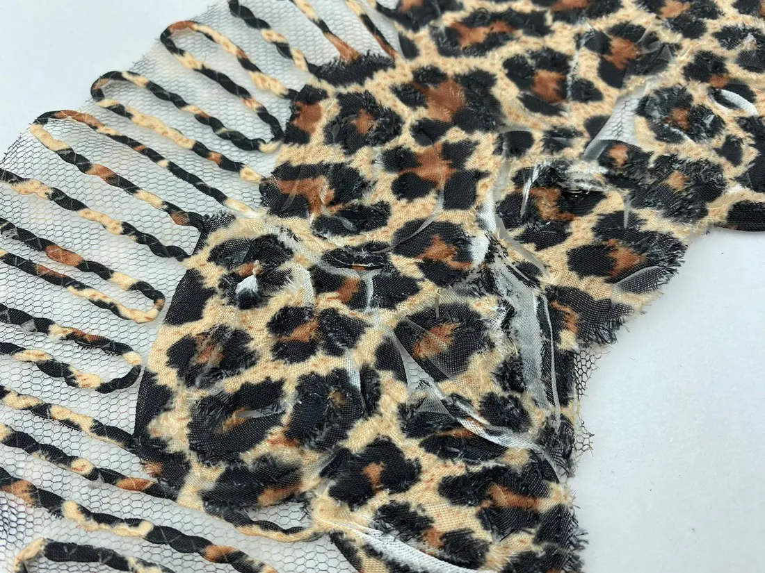 Leopar Desenli Dijital Baskılı Yaka Bant – 25 cm