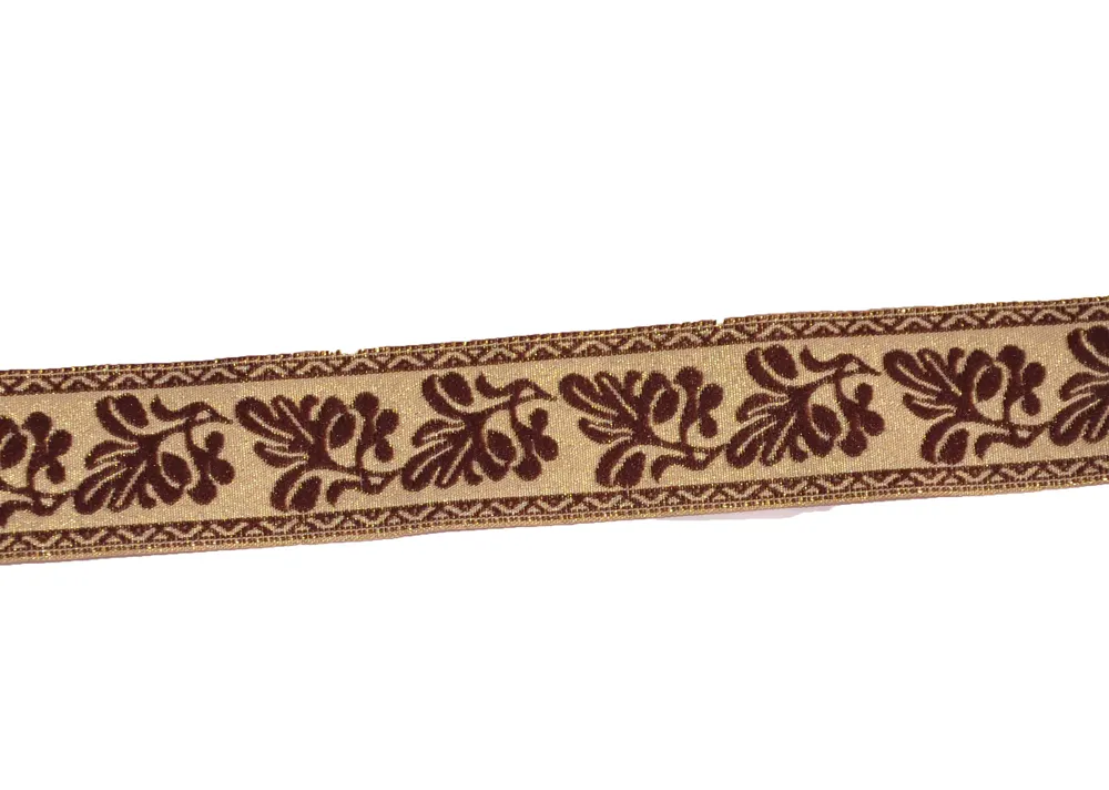 Jakarlı Gold Şerit, 25mm, Yerli Polyester
