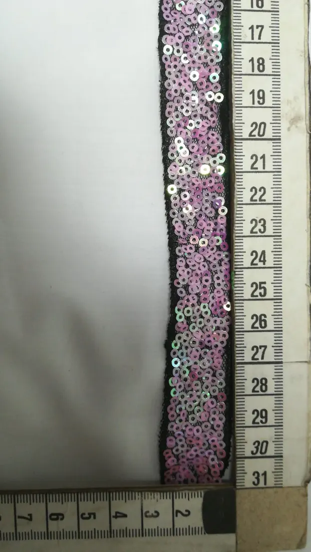 Siyah Hologram Pullu Tül Bant, 2 cm
