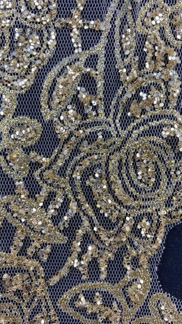 Brode · İthal · Bant · Tül Üzeri̇ · Polyester · Si̇mli̇ · Gold · 9 Cm
