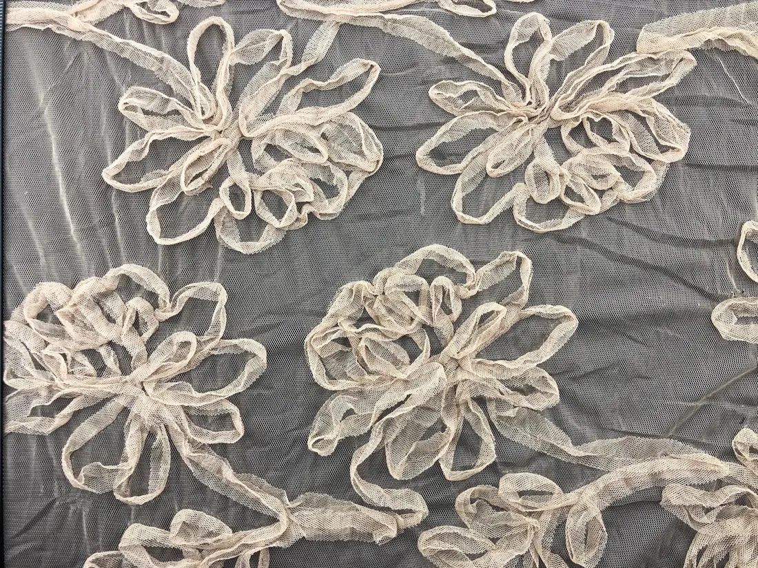 Bej Süzeneli Tül Kumaş - Yerli Polyester, 130 cm (11204)