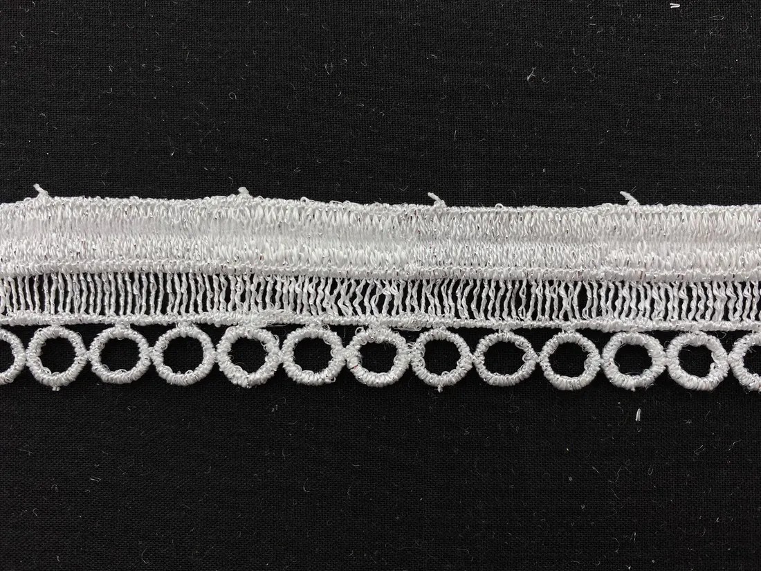 Gümüş Lurex Güpür Brode Bant 2,5 cm
