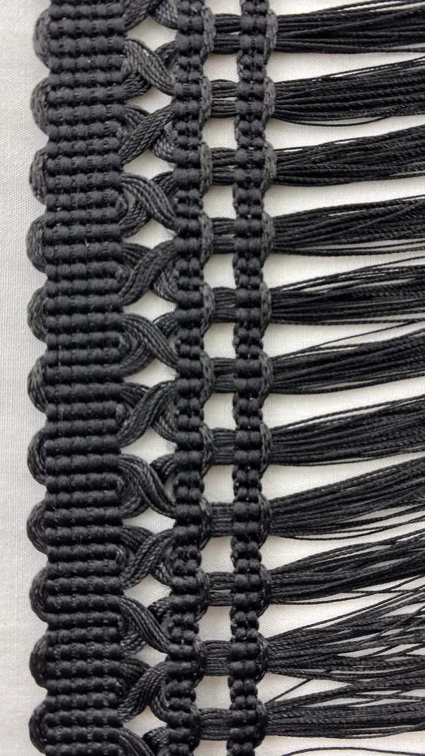 7405 · Saçak · Polyester · Makine Bağlamalı · Yerli · Siyah 15 Cm