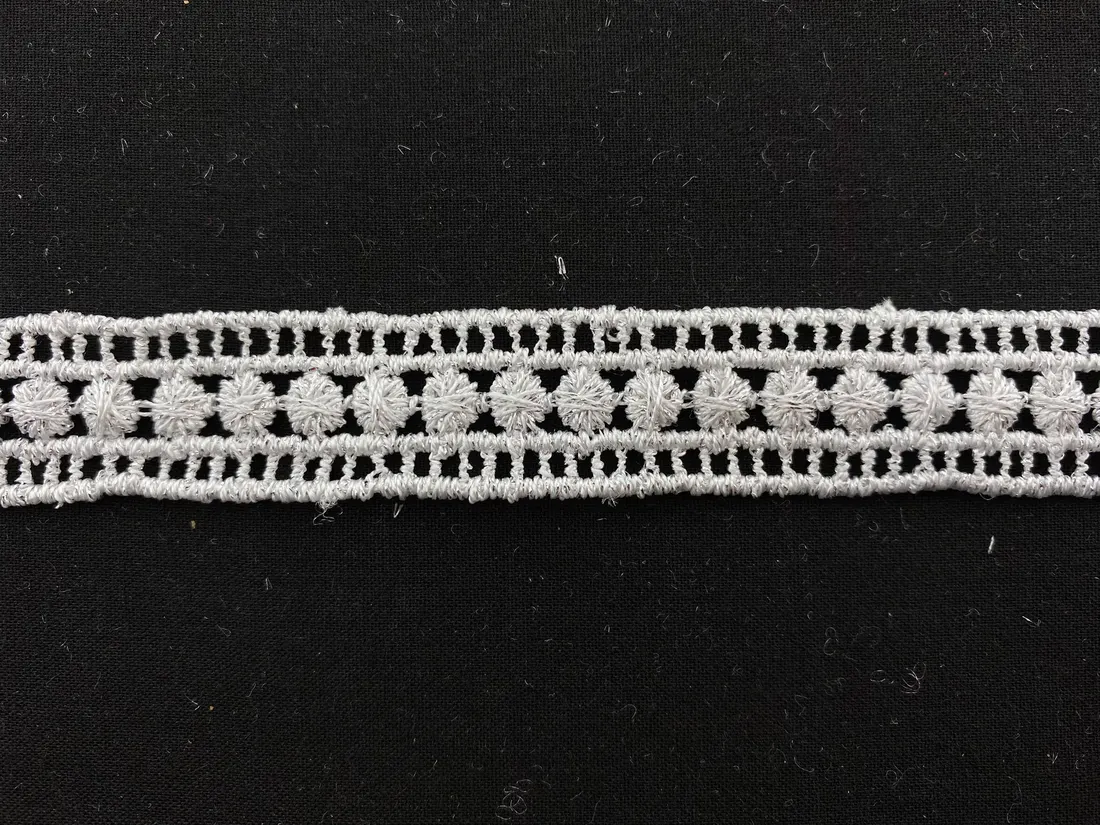 Gümüş Renk Lurex Güpür Bant, Yerli, 2 cm