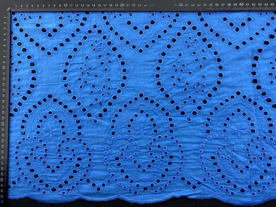 Sky Blue Pamuk Polyester Brode