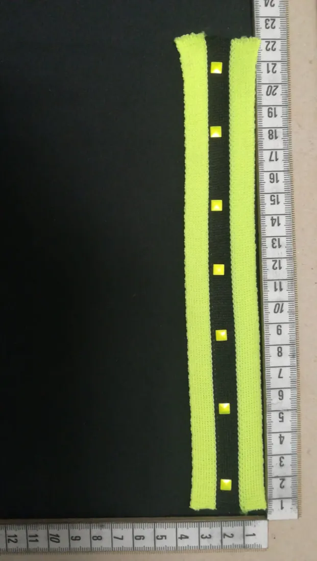 Sarı-Siyah Neon Taşlı Polyester Şerit Bant