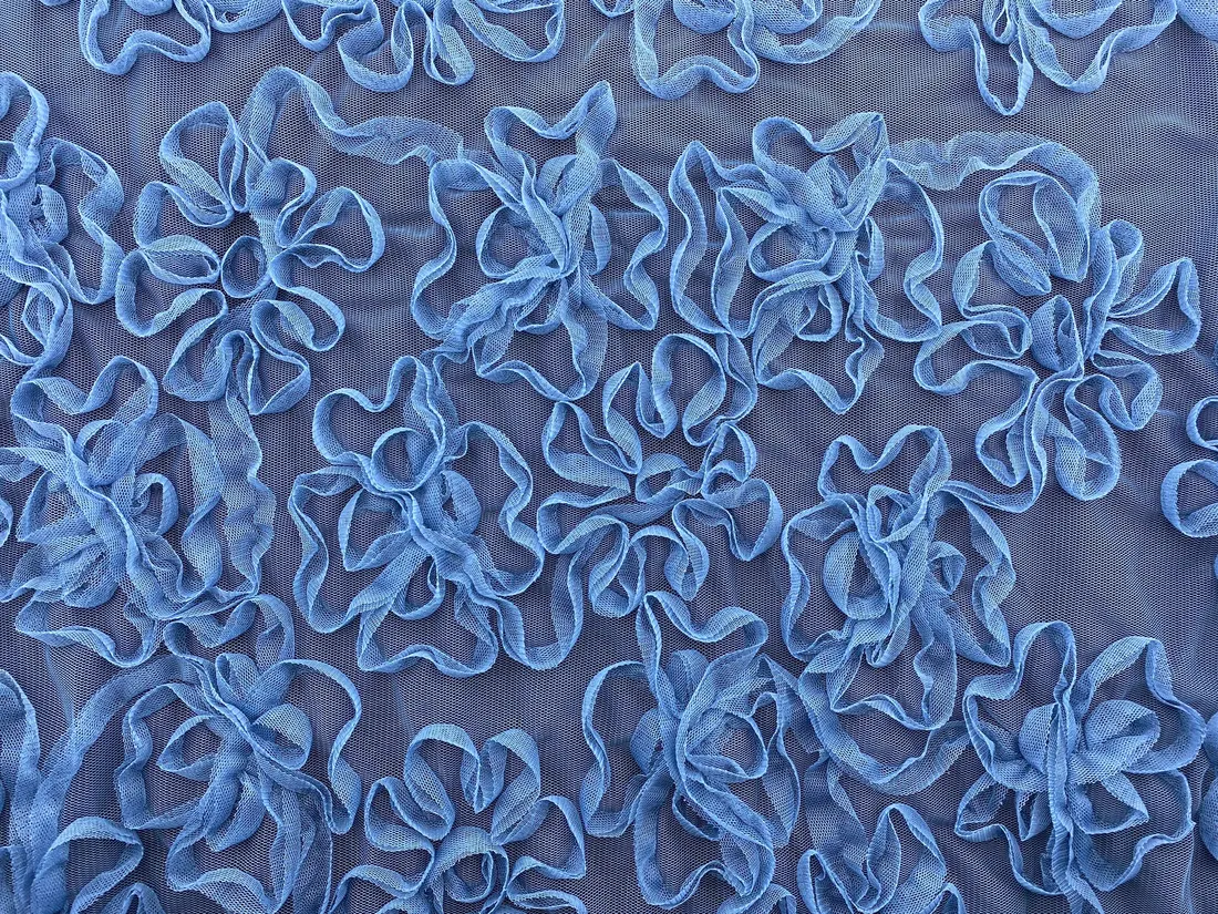 İndigo Süzeneli Tül Kumaş - Yerli Polyester, 130 cm (11203)
