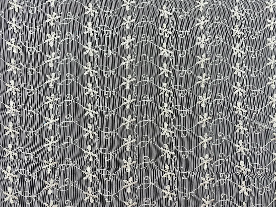 Parlak Polyester Somon Tül Üzeri Brode