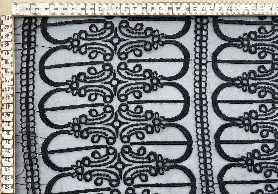 10420 Brode · Yerli · Lez · Organze Üzeri · Mat Polyester · Siyah · 130 Cm