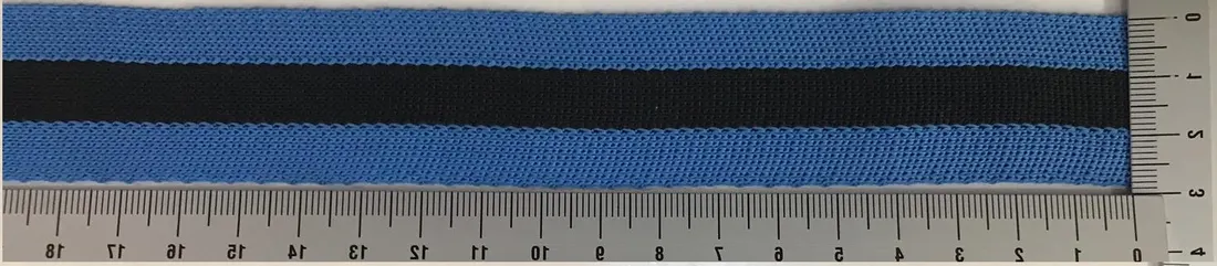 Neon Mavi-Siyah İki Renkli Polyester Şerit