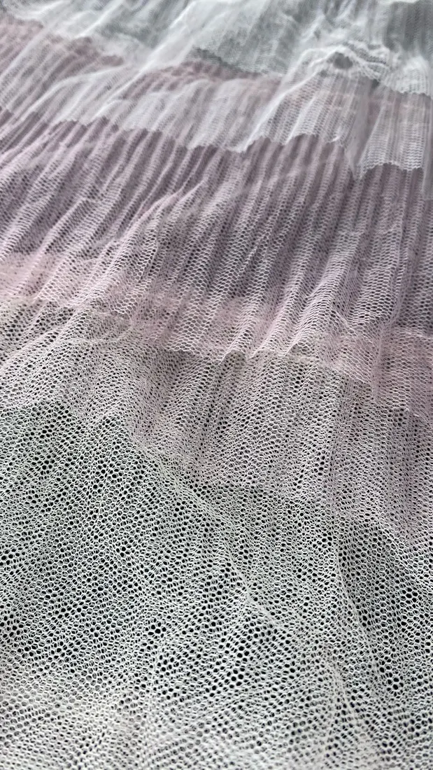 15 Sıralı Renkli Fırfırlı Tül Kumaş - 130 cm