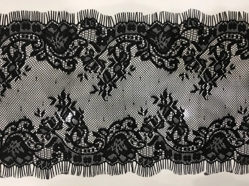 Siyah Sakallı Mat Polyester Dantel Bant