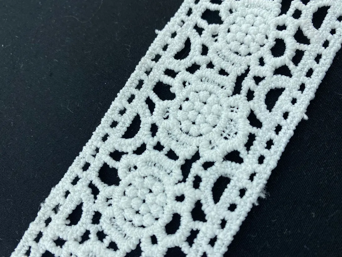 4,5 cm Ham Güpür Polyester Yerli Brode Bant
