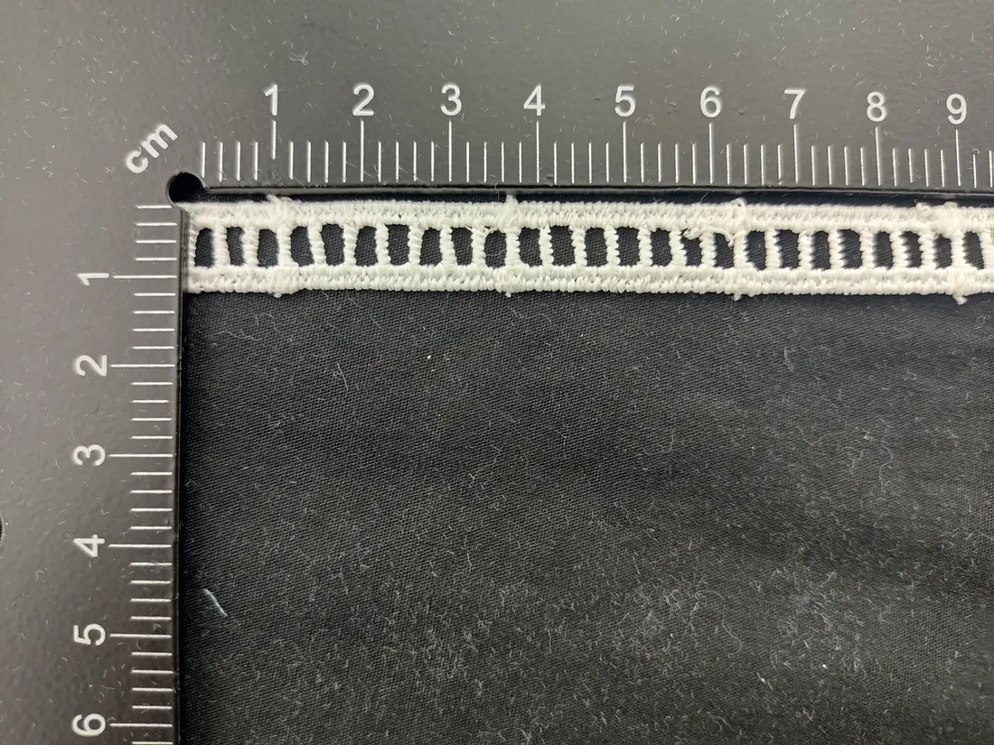 1 cm Lacivert Mat Polyester Güpür Brode Bant, Yerli