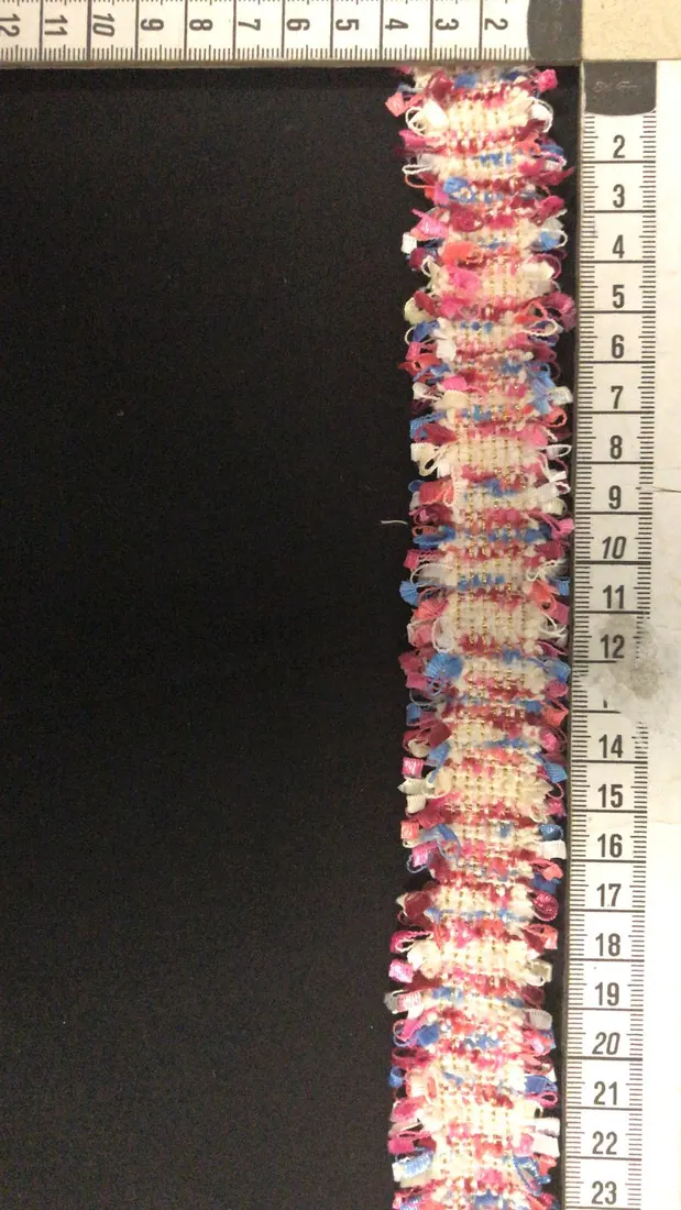 Pembe-Kırmızı-Mavi Renkli Püsküllü Bant