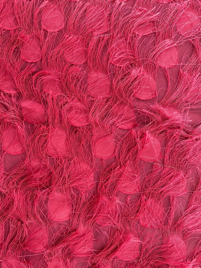 Bordo Saçaklı Şifon Kumaş, 150 cm