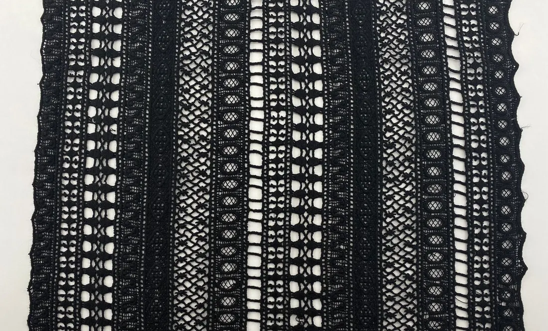 40 cm Siyah Polyester Brode Bant, Yerli
