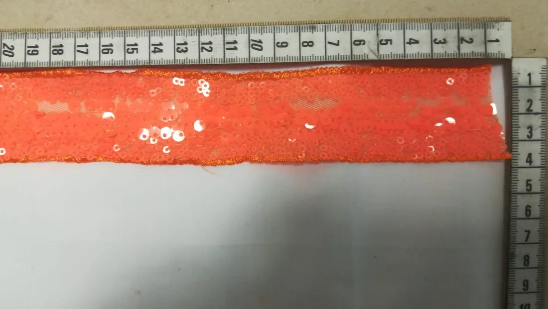 Neon Turuncu Pullu Şerit Bant, 4 cm