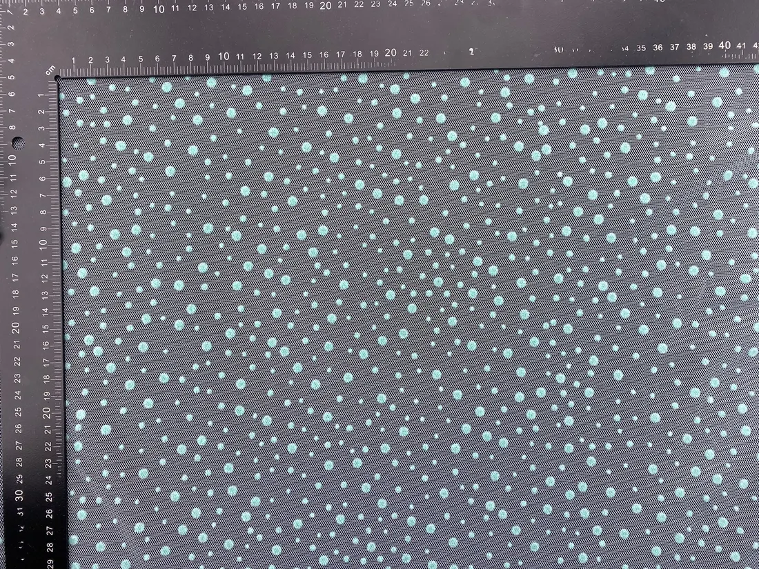Yeşil Flok Baskılı Polyester Tül