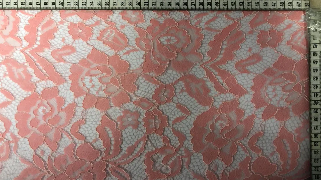 Pembe Kordlu İthal Pamuk Naylon Dantel