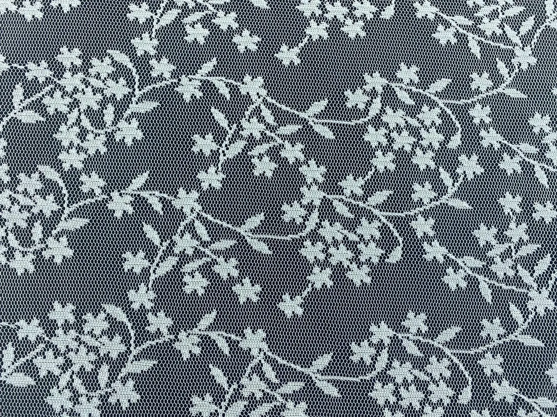 Ekru Tül Üzeri Likrasız Polyester Dantel, Yerli, 155 cm
