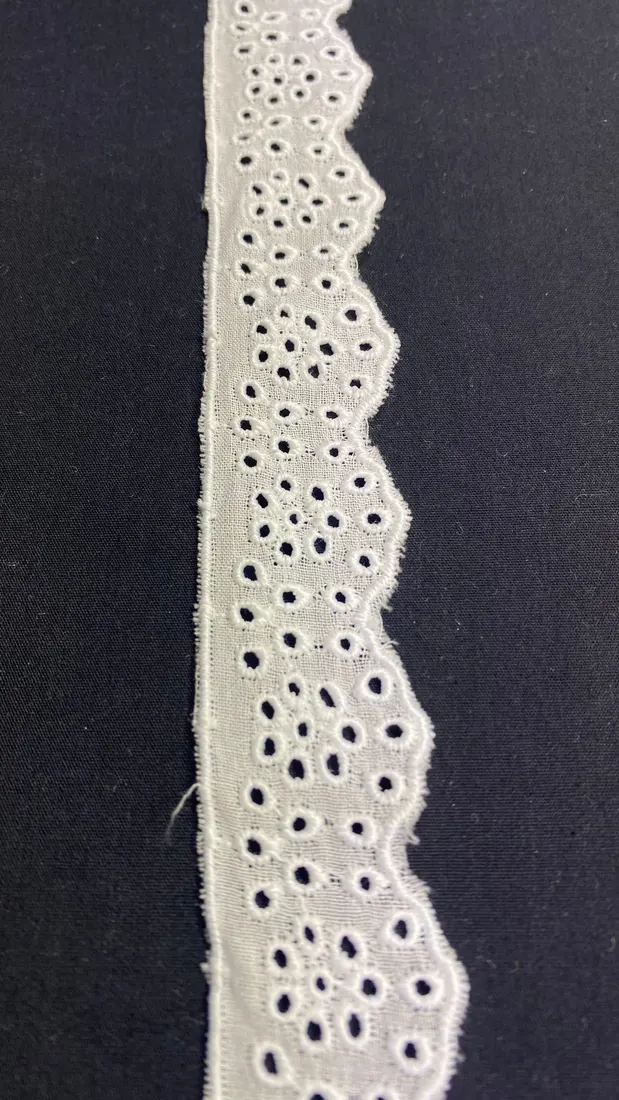 2.5 cm Genişliğinde Kasar İşlemli Pamuk Polyester Brode Bant
