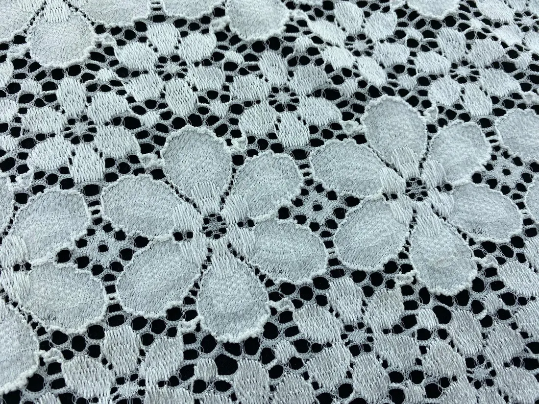 Kabartmalı Likralı Naylon Dantel, İthal, 155 cm