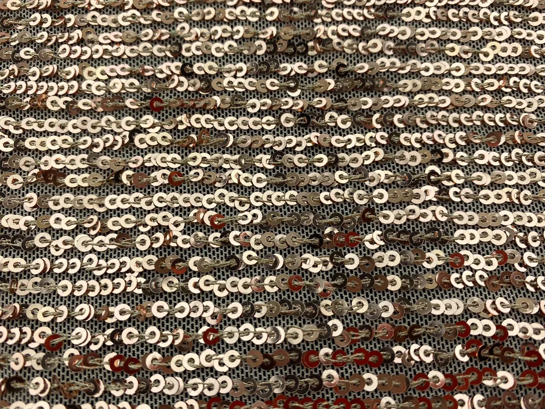 Bej-Gold Zara Payet Pullu Kumaş, 130 cm