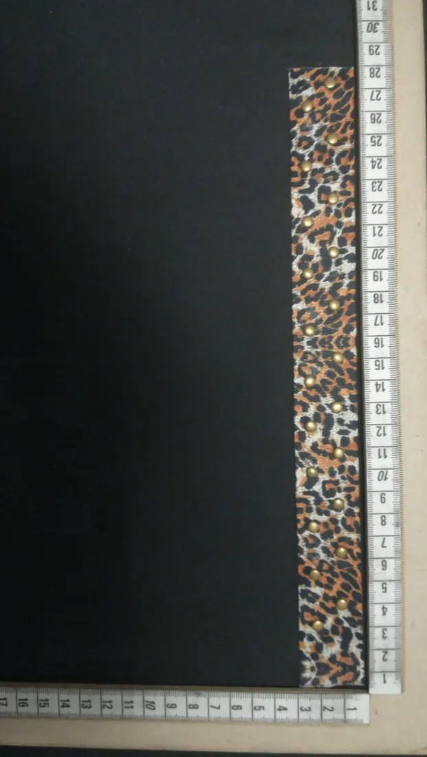 Leopar Desenli Taşlı Raşel Bant, 3 cm
