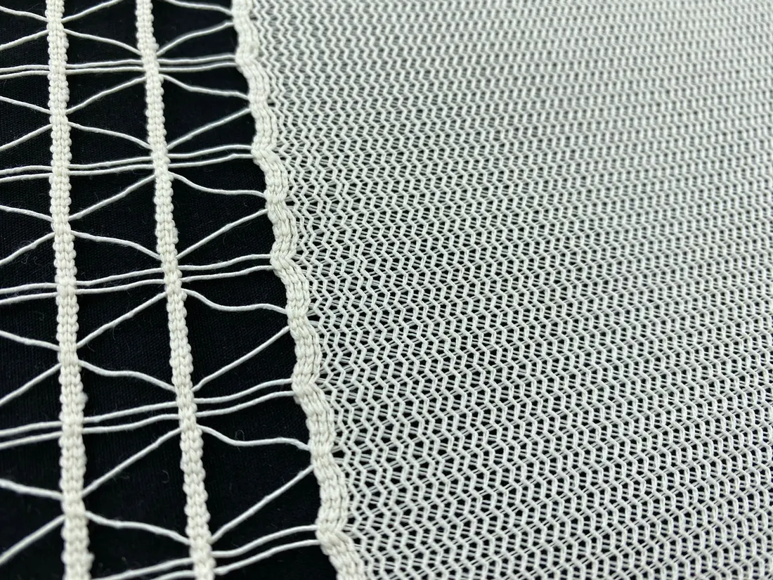 Pamuk Polyester Karışımlı Ham Dantel, Yerli, 150 cm